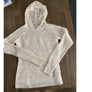 Calia by Carrie Underwood Pullover Hooded Large Knit Cream Sweater *M*